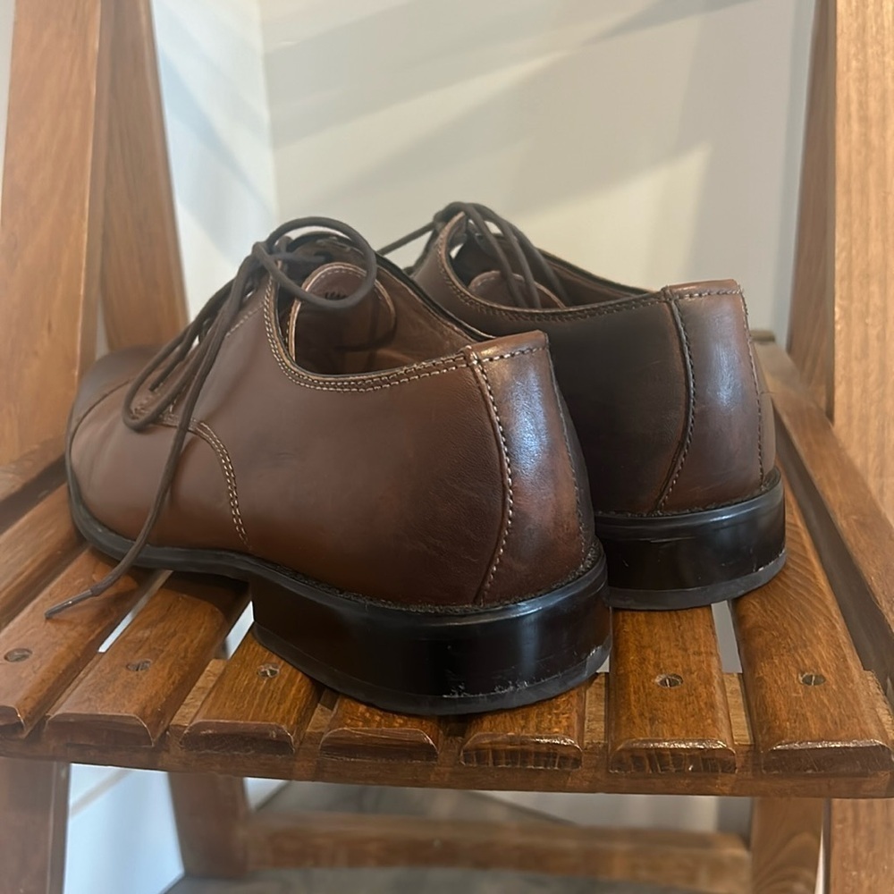 Joseph Abboud Brown Leather Cambridge Cap Toe Oxford Shoes Size 11 M - Picture 9 of 11